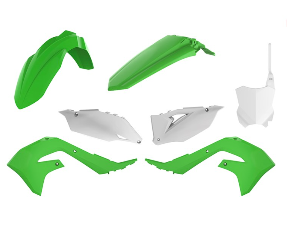 BOX KIT INC FORK GUARDS KAWASAKI KX250F 21-24, KX450F 19-23 OEM19. CLICK FOR COLOUR OPTIONS.