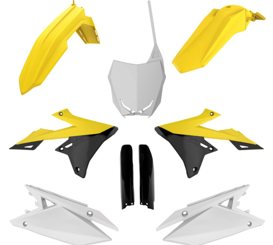 BOX KIT INC FORK GUARDS SUZUKI RM-Z250 19-25, RM-Z450 18-25. CLICK FOR COLOUR OPTIONS.