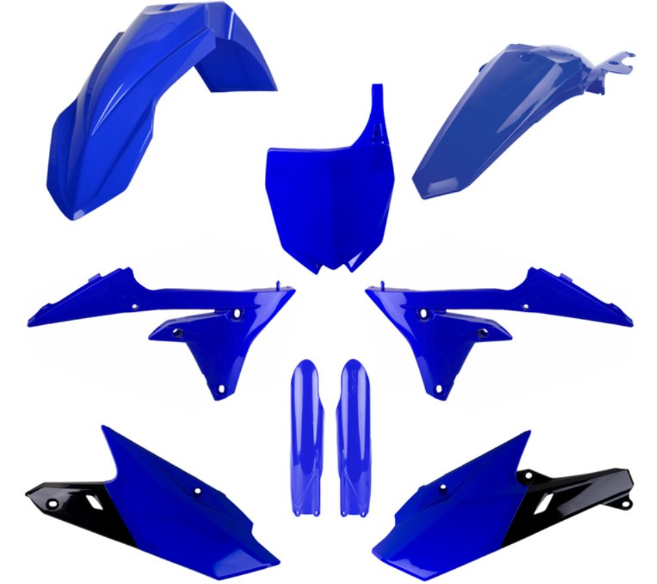 BOX KIT INC FORK GUARDS YAMAHA YZ250F 14-18, YZ450F 14-17. CLICK TO CHOOSE COLOURS.